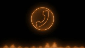 Futuristic Neon Phone Call with Wave Motion, Neon Phone Icon with Soundwave Pattern Animation - Powered by Shutterstock - Get 15% off with code: PIKWIZARD15