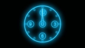 Glowing Neon Analog Clock Animation, Classic Analog Countdown Timer - Powered by Shutterstock - Get 15% off with code: PIKWIZARD15