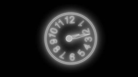 Neon Clock with Distorted Numbers Animated, Analog Neon Clock Timer Animation - Powered by Shutterstock - Get 15% off with code: PIKWIZARD15