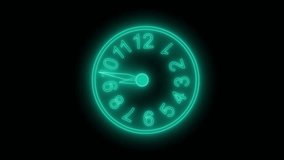 Neon Clock with Distorted Numbers Animated, Analog Neon Clock Timer Animation - Powered by Shutterstock - Get 15% off with code: PIKWIZARD15