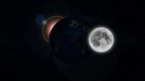 Earth in space with the sun shining brightly in the background - Powered by Shutterstock - Get 15% off with code: PIKWIZARD15