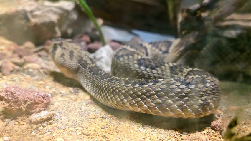 Western Diamondback Rattlesnake (Crotalus atrox) in Desert Habitat – 4K Wildlife Footage