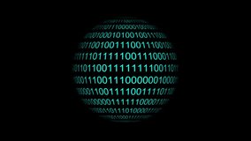 Digital technology binary code on spherical surface animation isolated on black background - Powered by Shutterstock - Get 15% off with code: PIKWIZARD15