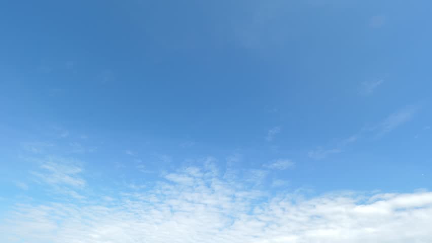 Timelapse Clear sky Mostly Sunny  blue light Late afternoon. 
Showing clouds moving from right to left.