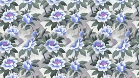 Painterly hand-drawn French toile design with expressive red and pink peonies in vertical motion. A seamless loop created for artistic, romantic, and editorial video work. Vertical motion. - Powered by Shutterstock - Get 15% off with code: PIKWIZARD15