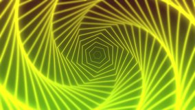 A mesmerizing seamless loop animation of a rotating tunnel composed of glowing yellow-green neon hexagons, creating a hypnotic and futuristic visual effect.
 - Powered by Shutterstock - Get 15% off with code: PIKWIZARD15