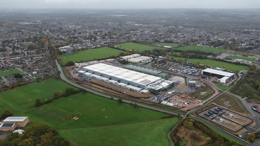 Computing center, new build, infrastrucutre for AI and cloud services at Waltham Cross, UK.