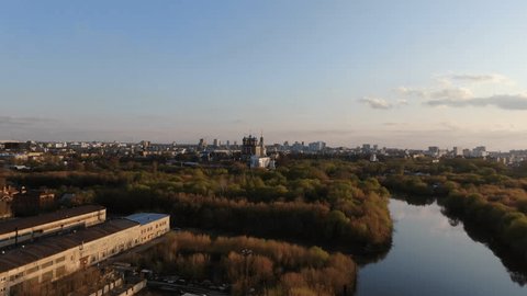 Aerial Approach to Ryazan Kremlin from Ring Road