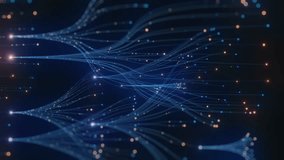 Abstract AI neural network concept. Blue glowing lines, interconnected data, digital particles on dark background. Represents technology, big data, machine learning, global communication, future. - Powered by Shutterstock - Get 15% off with code: PIKWIZARD15