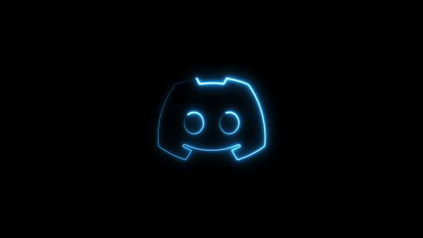 Neon Discord Icon Animation | Glowing Social Media Logo Loop