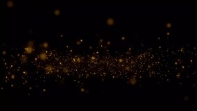 Golden particles shimmering and glowing in a dark background, creating a magical and ethereal atmosphere for celebrations and events - Powered by Shutterstock - Get 15% off with code: PIKWIZARD15