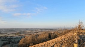 Frosty Morning Countryside Panorama – Peaceful Rural Landscape in England. A wide panoramic view of the English countryside on a cold winter morning with frost-covered fields at sunrise. - Powered by Shutterstock - Get 15% off with code: PIKWIZARD15