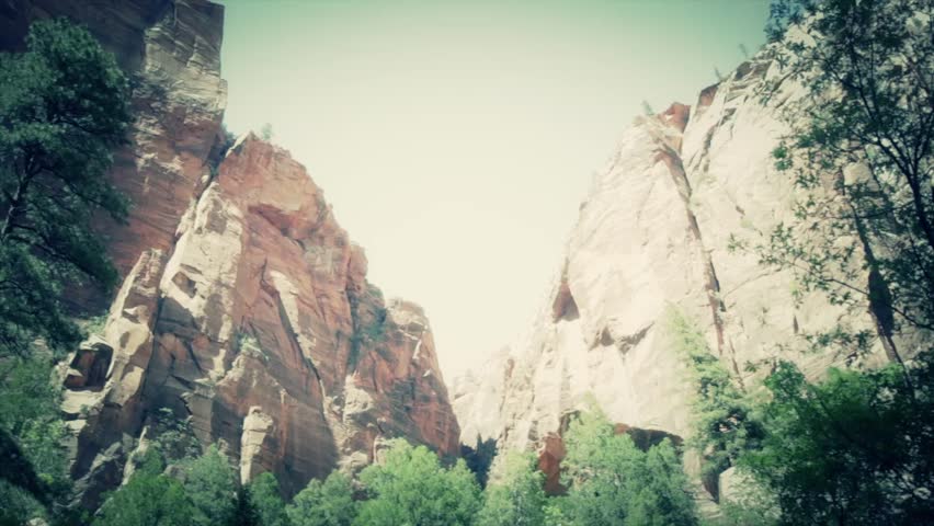 Beautiful red rock cliffs in Zion National Park Southern Utah