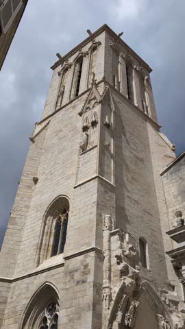Detail of the Facade of Saint-Sauveur Church in La Rochelle, France.
