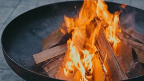 warm fire crackles outdoors, dynamic scene capturing cozy campfire with dancing flames and rising smoke - Powered by Shutterstock - Get 15% off with code: PIKWIZARD15