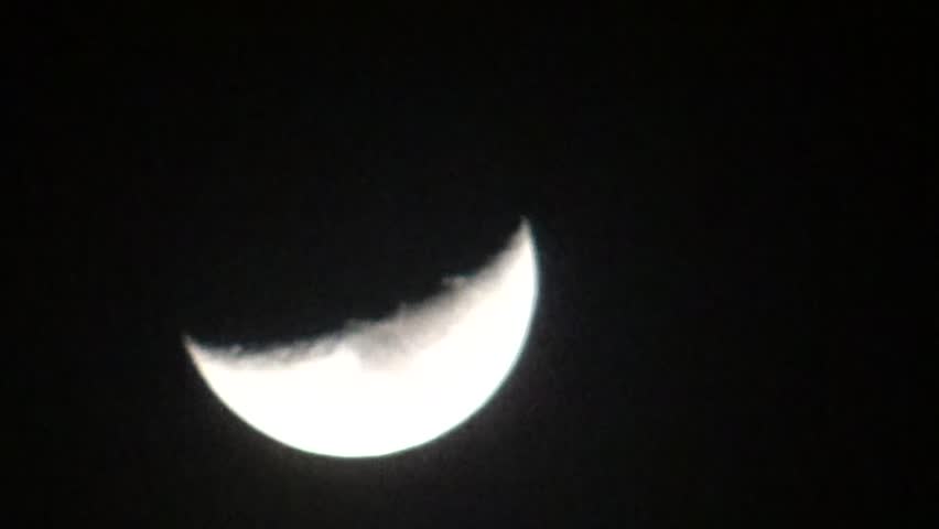 Quarter moon at late night