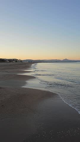 peaceful beach landscape at sunset
