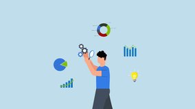 Data analysis chart and report, 4k animation of businessman analyze data with magnifying glass. - Powered by Shutterstock - Get 15% off with code: PIKWIZARD15