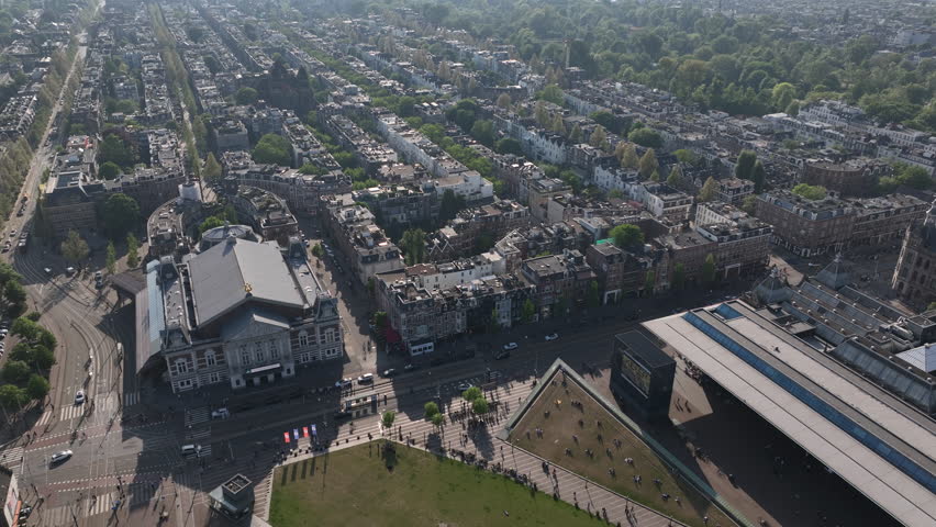 view of Amsterdam Holland in the Netherlands on a sunny summer day downtown tourism