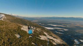 Paragliding Flying High Over Forest and Misty Valley at Sunrise, Peaceful Freedom - Powered by Shutterstock - Get 15% off with code: PIKWIZARD15