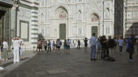Blurred florence cathedral square with shallow bokeh background, defocused architectural facade and soft stone pavement; background backplate copyspace calm. - Powered by Shutterstock - Get 15% off with code: PIKWIZARD15