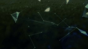 Player 14 clearing ball after opponent sliding in sports stadium, globe rotating overlaying players. Digital, orb, polygonal, particles, night, arena, pitch - Powered by Shutterstock - Get 15% off with code: PIKWIZARD15