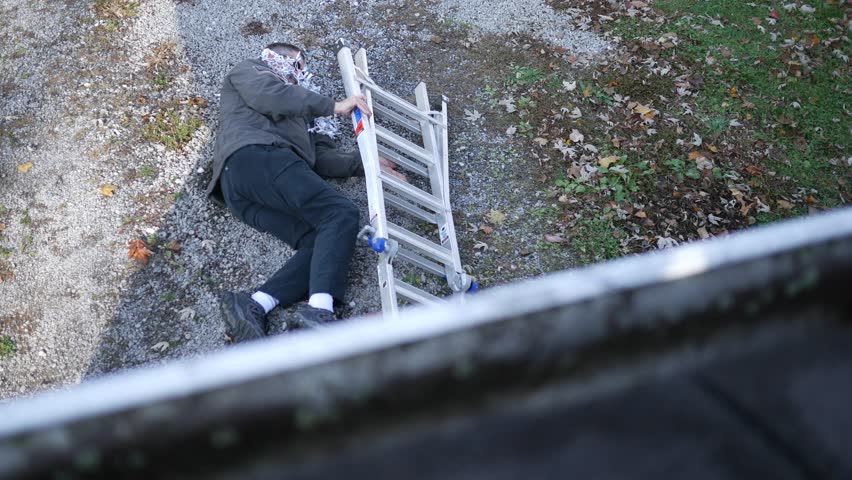 Man Injured After Hanging Christmas Lights on Ladder