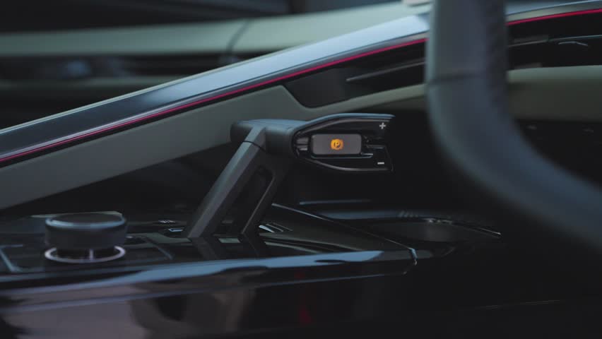 Modern Car Interiors with Gear Lever.