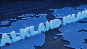 Falkland Islands Map Futuristic Digital Background. A dynamic animation of Falkland Islands map with glowing text and futuristic UI elements. Ideal for local business, news, and tech. - Powered by Shutterstock - Get 15% off with code: PIKWIZARD15