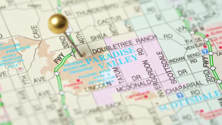 Paradise Valley, AZ Arizona USA, US Map Pin, City Location