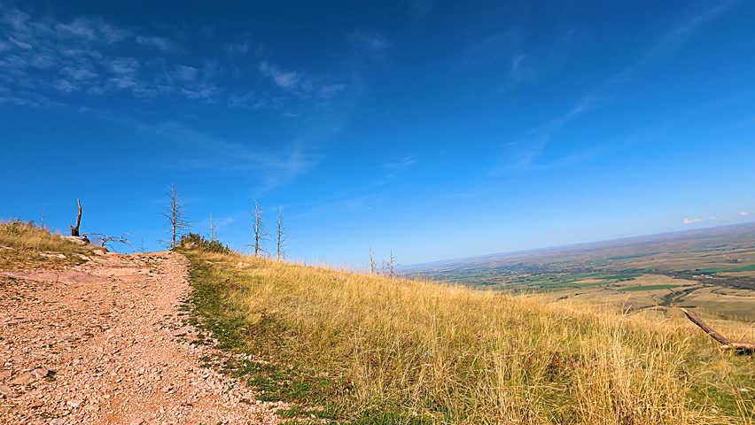 edge of the hill looking down on the Wyoming plains