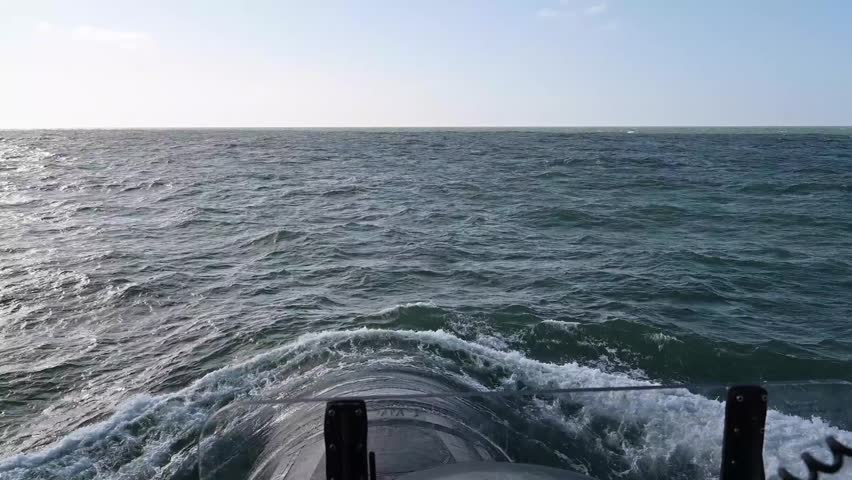 The Virginia-class fast-attack submarine USS New Jersey (SSN 796) transits the Atlantic Ocean