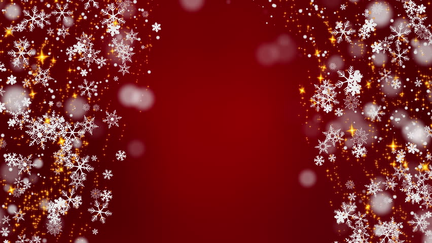 Festive Christmas animated red seamless loop background with snowflakes and sparkling lights, perfect for holiday events and seasonal greetings.