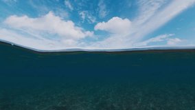Underwater view of the ocean wave breaking on the shore during sunset light in the Maldives - Powered by Shutterstock - Get 15% off with code: PIKWIZARD15