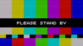 Please stand by tv test pattern signal loss retro glitch broadcasting - Powered by Shutterstock - Get 15% off with code: PIKWIZARD15