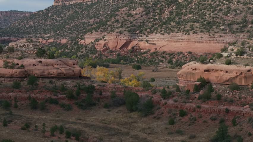 Scenic canyon view in Mills-Canyon, New Mexico, USA, capturing autumn colors