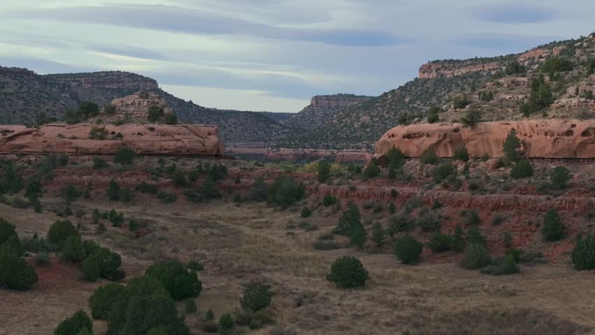 Scenic view of Mills Canyon, New Mexico, with rugged hills and tranquility