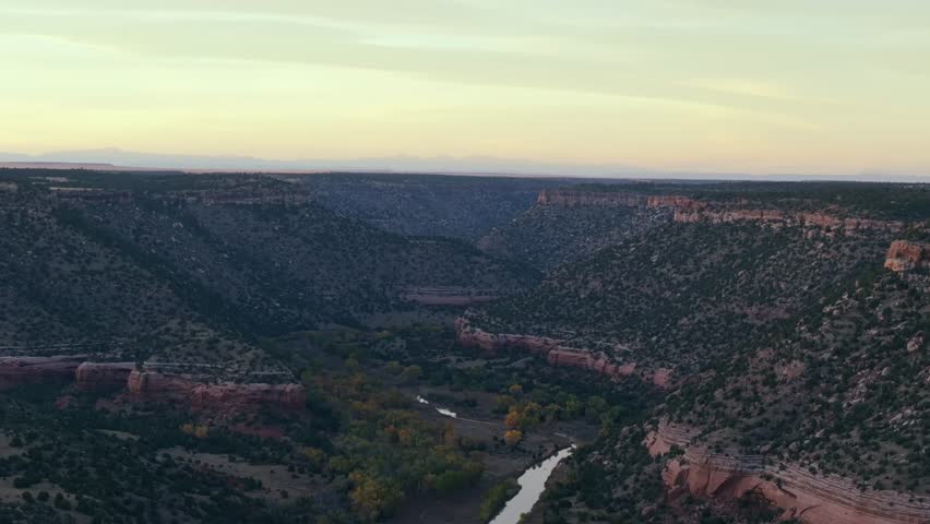 Stunning canyon view at sunset in Mills Canyon, New Mexico, peaceful vibe