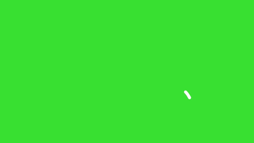 Childlike Drawing Style Space Shuttle Icon Reveal 2D Animation on green screen background (Chroma key)