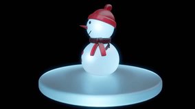 3D Snowman Animation with Falling Snow - Christmas Winter Scene on Black Background - Powered by Shutterstock - Get 15% off with code: PIKWIZARD15