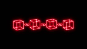 glowing neon Block added to Digital blockchain concept with interconnected cubes and chain links cryptocurrency blockchain ,Futuristic blockchain network technology animation on a black background. - Powered by Shutterstock - Get 15% off with code: PIKWIZARD15