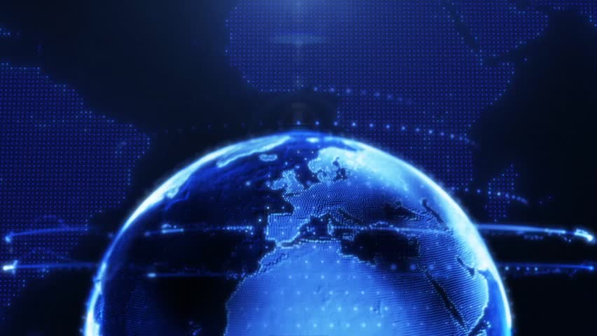 Rotating virtual digital Earth globe with world map animation in a seamless loop, symbolizing global communication, data networks, and futuristic technology connections. - Powered by Shutterstock - Get 15% off with code: PIKWIZARD15