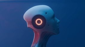 Close-up 3D animation of a humanoid cyborg being powered by glowing energy cables, symbolizing artificial intelligence, robotics, and futuristic human-machine technology concepts. - Powered by Shutterstock - Get 15% off with code: PIKWIZARD15