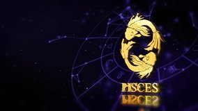 Pisces zodiac star sign illustration featuring the constellation and symbolic fish, representing intuition, creativity, and astrological traits. - Powered by Shutterstock - Get 15% off with code: PIKWIZARD15