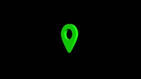 Vibrant 3d neon green location pin pointer spinning on a pure black background, symbolizing digital mapping and future technology. - Powered by Shutterstock - Get 15% off with code: PIKWIZARD15