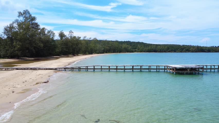 Southeast Asia beach paradise in Cambodia Koh Rong island tropical bay sandy shore