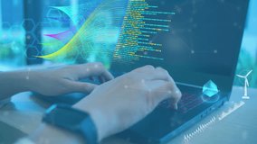 Woman using a computer with artificial intelligence dashboard and binary data visualization, symbolizing AI-driven data analysis, machine learning, and advanced business intelligence. - Powered by Shutterstock - Get 15% off with code: PIKWIZARD15