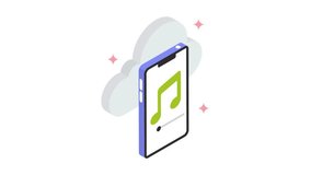 Cloud Music streaming and playlist synchronization Animation MP4 File - Powered by Shutterstock - Get 15% off with code: PIKWIZARD15