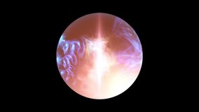 Abstract glowing energy sphere with bright core and swirling purple-blue plasma flames - Powered by Shutterstock - Get 15% off with code: PIKWIZARD15