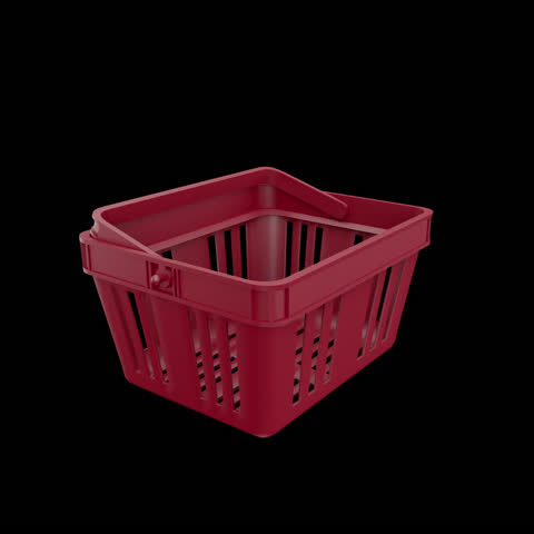 Supermarket shopping basket rotation Alpha channel